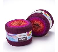 YarnArt Cotton Acrylic Blend - 55% Cotton 45% Acrylic 250gr 1094yds Multicolor Rainbow Crochet Yarn - Fine Sport Yarn - Skein (310)