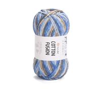 YarnArt Cotton Fusion - 100% Cotton Multicolor Yarn for Knitting & Crochet - Soft & Lightweight Summer Yarn - 3.52 Oz (100g), 246 Yards (225m) - Ideal for Accessories & DIY Projects (3655)