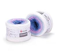 YARNART Cotton Knitting Crochet Yarn- Flowers ROSEGARDEN%100 Cotton S. Fine(1) Multicolor Rainbow Yarn for Crochet Spring Summer Projects, 250 GR, 8.80 oz, 1003.60 yds, (301)