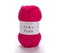 YarnArt Dolce Baby - Soft Chenille Velvet Yarn, 50g (1.76 oz), 93 yds - Plush, Medium-Weight Yarn for Amigurumi, Baby Blankets, Crochet, Knitting & DIY Craft Projects (759)