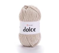 YarnArt Dolce Chenille Yarn - Soft Velvet Yarn for Amigurumi, Plush Toys, Blankets - Super Bulky, 3.53 oz, 120 m (131 yds) - Ideal for Crochet & Knitting Projects (771, Beige)