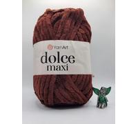 YarnArt Dolce Maxi Chenille Yarn, Super Soft Chunky Velvet, 200g, White, for Crochet, Knitting and Plush Projects (775)
