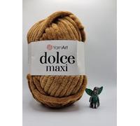 YarnArt Dolce Maxi Chenille Yarn, Super Soft Chunky Velvet, 200g, White, for Crochet, Knitting and Plush Projects (765)