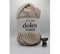 YarnArt Dolce Maxi Chenille Yarn, Super Soft Chunky Velvet, 200g, White, for Crochet, Knitting and Plush Projects (771)