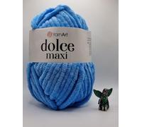 YarnArt Dolce Maxi Chenille Yarn, Super Soft Chunky Velvet, 200g, White, for Crochet, Knitting and Plush Projects (777)