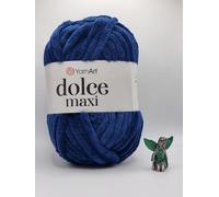 YarnArt Dolce Maxi Chenille Yarn, Super Soft Chunky Velvet, 200g, White, for Crochet, Knitting and Plush Projects (756)