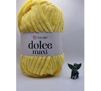 YarnArt Dolce Maxi Chenille Yarn, Super Soft Chunky Velvet, 200g, White, for Crochet, Knitting and Plush Projects (761)