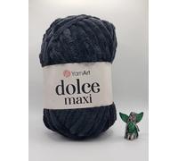 YarnArt Dolce Maxi Chenille Yarn, Super Soft Chunky Velvet, 200g, White, for Crochet, Knitting and Plush Projects (742)