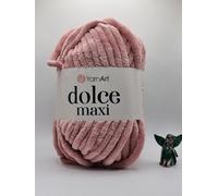 YarnArt Dolce Maxi Chenille Yarn, Super Soft Chunky Velvet, 200g, White, for Crochet, Knitting and Plush Projects (769)