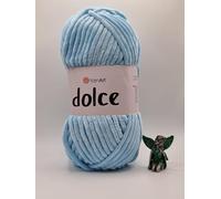 YarnArt Dolce Super Soft Chenille Yarn for Knitting & Crochet, Blue, 100g (749)