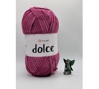 YarnArt Dolce Super Soft Chenille Yarn for Knitting & Crochet, Blue, 100g (766)