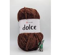 YarnArt Dolce Super Soft Chenille Yarn for Knitting & Crochet, Blue, 100g (775)