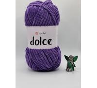 YarnArt Dolce Super Soft Chenille Yarn for Knitting & Crochet, Blue, 100g (792)