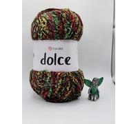 YarnArt Dolce Super Soft Chenille Yarn for Knitting & Crochet, Blue, 100g (809)