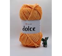YarnArt Dolce Super Soft Chenille Yarn for Knitting & Crochet, Blue, 100g (852)