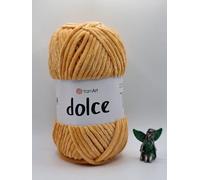 YarnArt Dolce Super Soft Chenille Yarn for Knitting & Crochet, Blue, 100g (855)