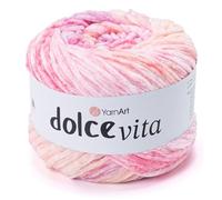YarnArt Dolce Vita Yarn - 100% Micro Polyester, Soft Chenille Yarn for Knitting & Crochet, 150g (5.29 oz), 260m (284 yds), Medium Weight, Ideal for Plush Toys, Blankets & Cozy Projects (3415)