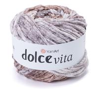 YarnArt Dolce Vita Yarn - 100% Micro Polyester, Soft Chenille Yarn for Knitting & Crochet, 150g (5.29 oz), 260m (284 yds), Medium Weight, Ideal for Plush Toys, Blankets & Cozy Projects (3414)