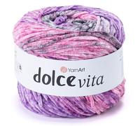 YarnArt Dolce Vita Yarn - 100% Micro Polyester, Soft Chenille Yarn for Knitting & Crochet, 150g (5.29 oz), 260m (284 yds), Medium Weight, Ideal for Plush Toys, Blankets & Cozy Projects (3418)