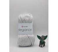 YarnArt Elegance Shiny Crochet & Knitting Thread, 88% Cotton 12% Metallic, 50g (101)