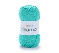 YarnArt Elegance Sparkly Yarn - Metallic Cotton Blend, Fine Sport for Knitting & Crochet, Lightweight Thread for Shawls & Sweaters, 50g (130m), Green - (1, 115)