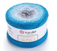 YarnArt Flowers Alpaca 20% Alpaca 80% Acrylic Weight 8.82oz Length 1028 Yards Multicolor Rainbow Crochet Winter Yarn Weight 2 Sport (429)