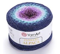 YarnArt Flowers Alpaca 20% Alpaca 80% Acrylic Weight 8.82oz Length 1028 Yards Multicolor Rainbow Crochet Winter Yarn Weight 2 Sport (433)
