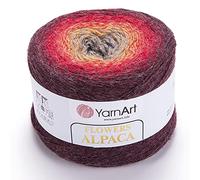 YarnArt Flowers Alpaca - Gradient Cake Yarn, 20% Alpaca 80% Acrylic, 250g/1028 Yards (8.82oz), Soft Multicolor Fine Sport Yarn for Knitting & Crochet Shawls, Sweaters, Scarves (422)