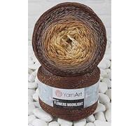 YarnArt Flowers Moonlight Glitter Cotton Yarn, Soft, Rainbow Crochet, Metallic Lurex handknit Shiny, Silvery Cake, Multicolor Cotton, 1 Skein Weight 9.17oz Lenght 393.7 inches,1 Fine Yarn (3284)