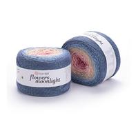 YarnArt Flowers Moonlight - Gradient Cotton Acrylic Yarn with Metallic Lurex, 9.17oz (250g), 1093 Yards - Shiny, Multicolor Cake Yarn for Crochet, Knitting, Shawls & DIY Projects (3262)