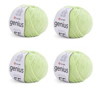 YarnArt Genius Soft Cotton Blend Yarn, 4 Pack (1.76 oz / 174 Yds) | 55% Cotton 45% Acrylic Craft Yarn, 174 Yds Each for Amigurumi, Crochet, Knitting & Baby Items