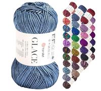 YarnArt Glace Yarn - 52% Acrylic, 48% Polyamide, Light Weight Knitting & Crochet Yarn, 100g (3.5 oz), 210m (229 yds) - Soft, Durable, Shiny Finish for Garments & Accessories (7308)