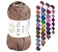 YarnArt Glace Yarn - 52% Acrylic, 48% Polyamide, Light Weight Knitting & Crochet Yarn, 100g (3.5 oz), 210m (229 yds) - Soft, Durable, Shiny Finish for Garments & Accessories (7301)