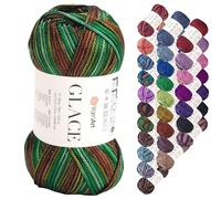 YarnArt Glace Yarn - 52% Acrylic, 48% Polyamide, Light Weight Knitting & Crochet Yarn, 100g (3.5 oz), 210m (229 yds) - Soft, Durable, Shiny Finish for Garments & Accessories (7205)