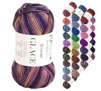 YarnArt Glace Yarn - 52% Acrylic, 48% Polyamide, Light Weight Knitting & Crochet Yarn, 100g (3.5 oz), 210m (229 yds) - Soft, Durable, Shiny Finish for Garments & Accessories (7212)