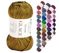 YarnArt Glace Yarn - 52% Acrylic, 48% Polyamide, Light Weight Knitting & Crochet Yarn, 100g (3.5 oz), 210m (229 yds) - Soft, Durable, Shiny Finish for Garments & Accessories (7304)