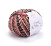 YarnArt Heritage Variegated Wool Yarn - Medium Weight Yarn for Winter Knitting, Soft Hand Knitting Yarn for Sweaters, Cardigans, Scarves, Hats, Winter Knitting Yarn, Scarf and Hat Yarn (338)