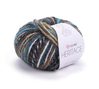 YarnArt Heritage Variegated Wool Yarn - Soft Medium Weight Blend for Sweaters, Cardigans, Scarves & Hats - Warm Winter Knitting & Crochet Fiber (337)