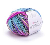 YarnArt Heritage Variegated Wool Yarn - Soft Medium Weight Blend for Sweaters, Cardigans, Scarves & Hats - Warm Winter Knitting & Crochet Fiber (342)