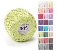 YarnArt Iris - Mercerized Cotton Thread for Crochet & Lace, 100% Cotton, 25g 170m, Fine Weight, Ideal for Doilies, Tablecloths, Summer Garments & Home Decor (1, 927 - Light Green)