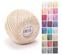 YarnArt Iris - Mercerized Cotton Thread for Crochet & Lace, 100% Cotton, 25g 170m, Fine Weight, Ideal for Doilies, Tablecloths, Summer Garments & Home Decor (1, 929 - Beige)