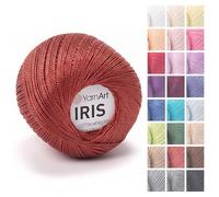 YarnArt Iris - Mercerized Cotton Thread for Crochet & Lace, 100% Cotton, 25g 170m, Fine Weight, Ideal for Doilies, Tablecloths, Summer Garments & Home Decor (1, 931 - Brick Red)