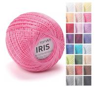 YarnArt Iris - Mercerized Cotton Thread for Crochet & Lace, 100% Cotton, 25g 170m, Fine Weight, Ideal for Doilies, Tablecloths, Summer Garments & Home Decor (1, 915 - Pink)
