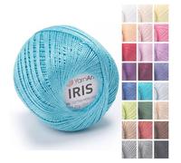 YarnArt Iris - Mercerized Cotton Thread for Crochet & Lace, 100% Cotton, 25g 170m, Fine Weight, Ideal for Doilies, Tablecloths, Summer Garments & Home Decor (1, 923 - Turquoise)