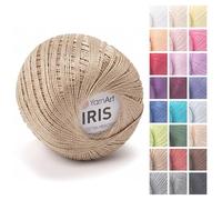 YarnArt Iris - Mercerized Cotton Thread for Crochet & Lace, 100% Cotton, 25g 170m, Fine Weight, Ideal for Doilies, Tablecloths, Summer Garments & Home Decor (1, 930 - Camel)