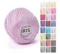 YarnArt Iris - Mercerized Cotton Thread for Crochet & Lace, 100% Cotton, 25g 170m, Fine Weight, Ideal for Doilies, Tablecloths, Summer Garments & Home Decor (1, 917 - Light Lilac)