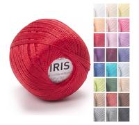 YarnArt Iris - Mercerized Cotton Thread for Crochet & Lace, 100% Cotton, 25g 170m, Fine Weight, Ideal for Doilies, Tablecloths, Summer Garments & Home Decor (1, 916 - Red)