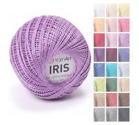 YarnArt Iris - Mercerized Cotton Thread for Crochet & Lace, 100% Cotton, 25g 170m, Fine Weight, Ideal for Doilies, Tablecloths, Summer Garments & Home Decor (1, 918 - Lavender)