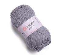 YarnArt Jeans Plus Yarn Cotton Blend Yarn - Knitting & Crochetting Soft Baby Yarn 55% Cotton 45% Acrylic, 100 g (3.5 oz), 160 m (174 yds), Yarn Weight : 4, (1 Skein) (46)