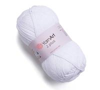 YarnArt Jeans Plus Yarn Cotton Blend Yarn - Knitting & Crochetting Soft Baby Yarn 55% Cotton 45% Acrylic, 100 g (3.5 oz), 160 m (174 yds), Yarn Weight : 4, (1 Skein) (62)